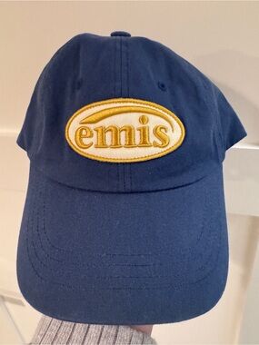 Navy and Gold Logo Emis Baseball Cap by